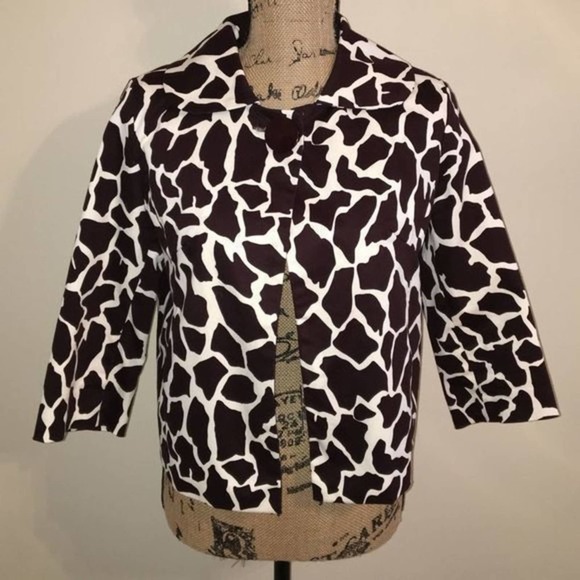 Moka Sport Animal Print Jacket Brown Cream S EUC - Picture 2 of 7